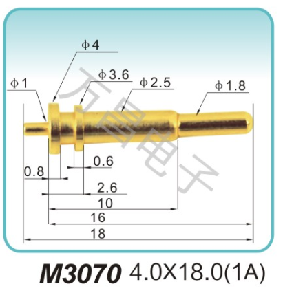 M3070 4.0x18.0(1A)磁吸式弹簧针 弹簧连接器