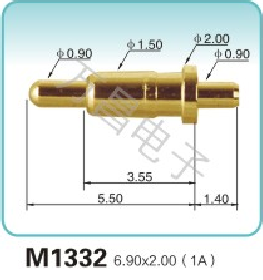 M1332 6.90x2.00(1A)pogopin弹簧顶针 pogopin   探针  磁吸式弹簧针
